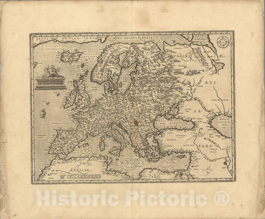 Historic Map : (2) Europae., 1608, Vintage Wall Art
