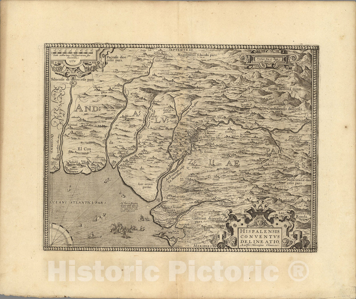 Historic Map : (21) Hispalensis., 1579, Vintage Wall Art