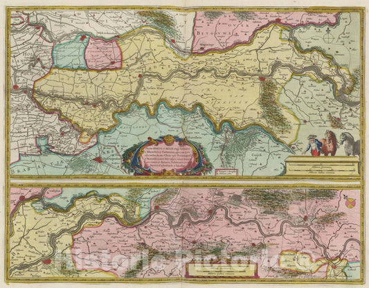 Historic Map : Tractus Rheni et Mosae totusq Vahalis..., 1665, Vintage Wall Art