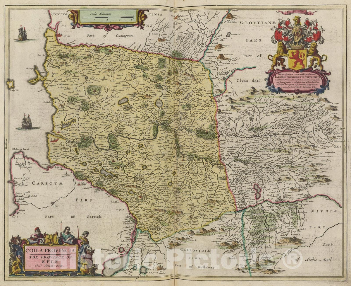 Historic Map : Coila Provincia, 1665, Vintage Wall Art