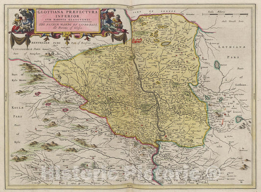 Historic Map : Glottiana Praefectura Inferior??, 1665, Vintage Wall Art