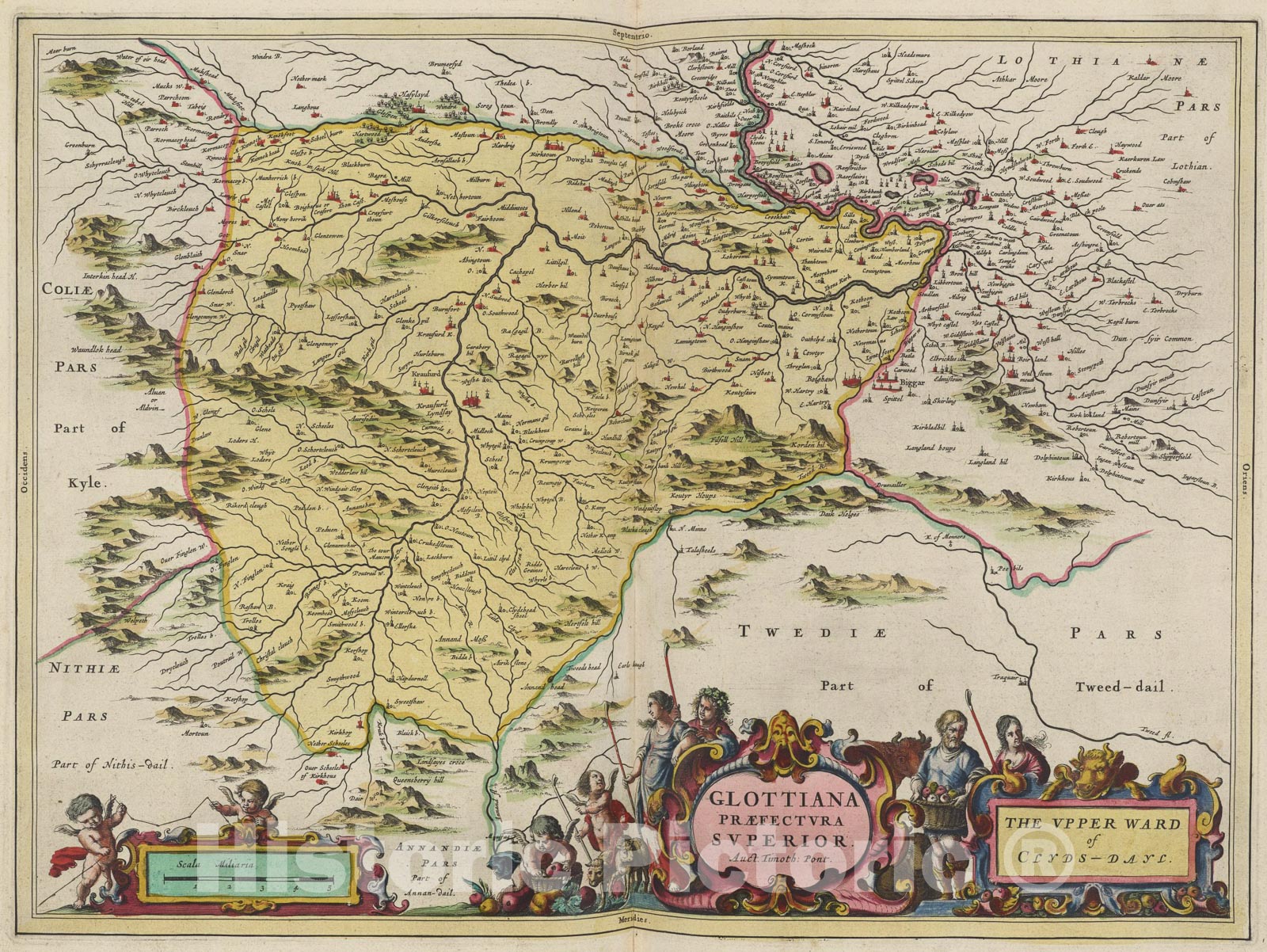 Historic Map : Glottiana Praefectura Svperior??, 1665, Vintage Wall Art