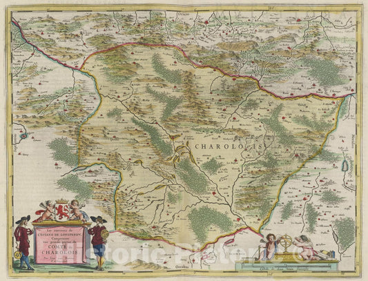 Historic Map : Les environs de L'Estang De Longpendv, 1665, Vintage Wall Art