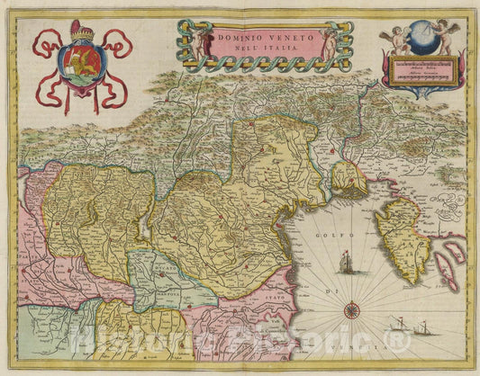 Historic Map : Dominio Veneto Nell' Italia, 1665, Vintage Wall Art