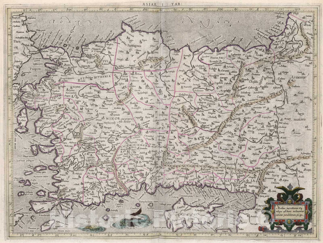 Historic Map : Asiae, I Tabvla, 1618, Vintage Wall Art