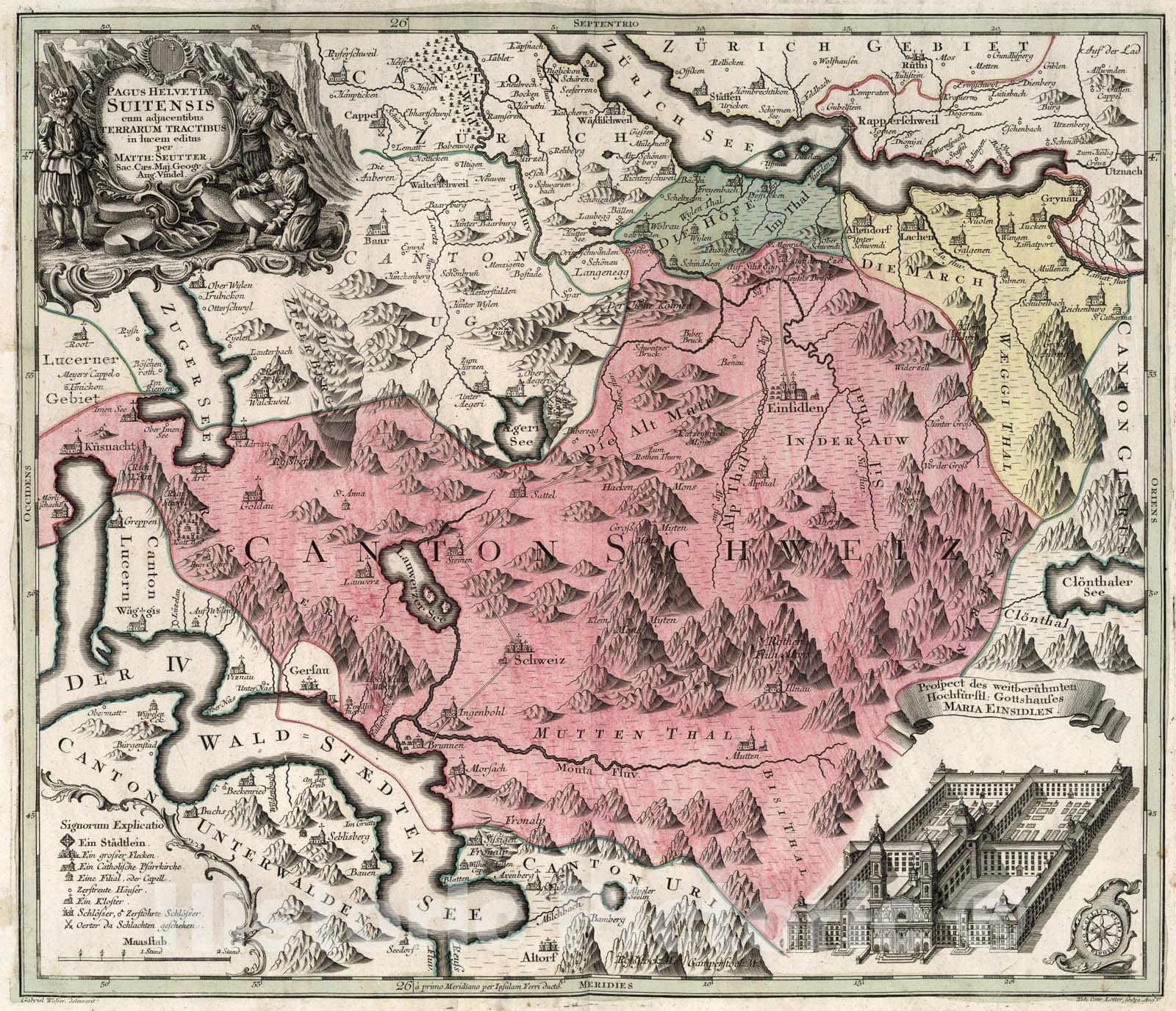Historic Map : 7. Helvetiae Suitensis., 1750, Vintage Wall Art