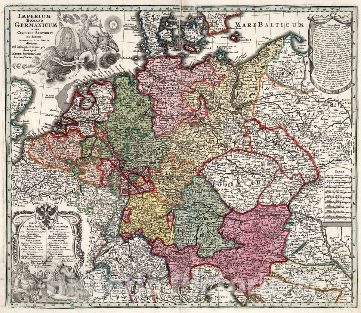 Historic Map : Imperium Romano Germanicum., 1727, Vintage Wall Art