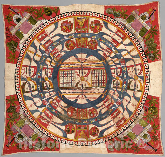 Historic Map : (Cosmological Diagram - The World of Mortals.), 1850, Vintage Wall Art