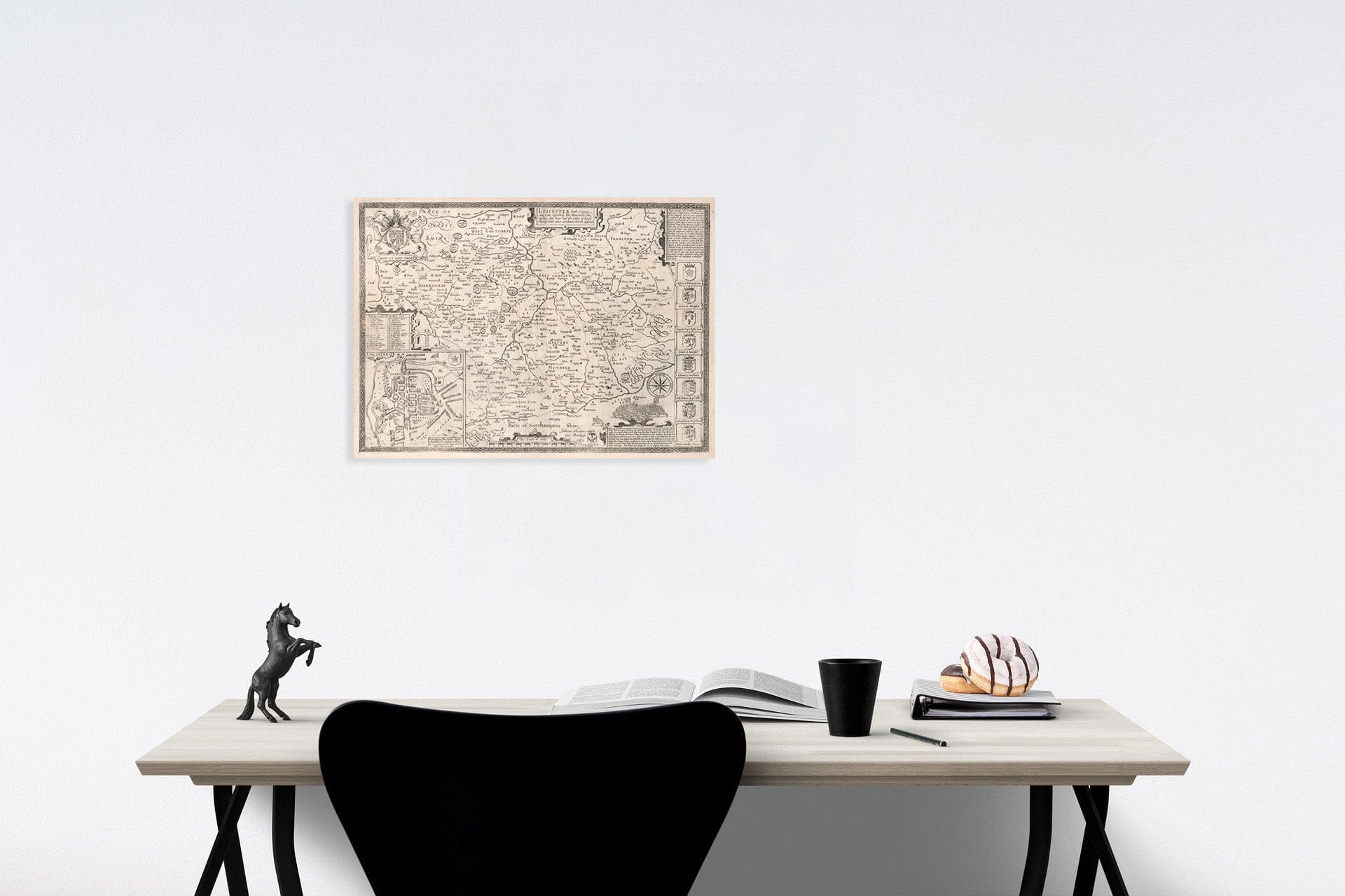 Leicestershire, England 1676 Historical Map Print