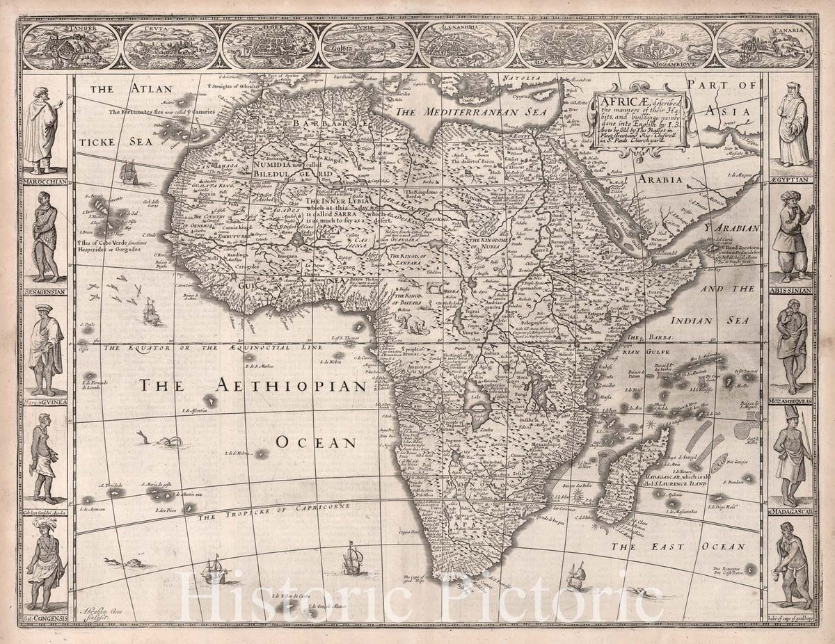 Africa, 1676 - Historical Map Print by John Speed