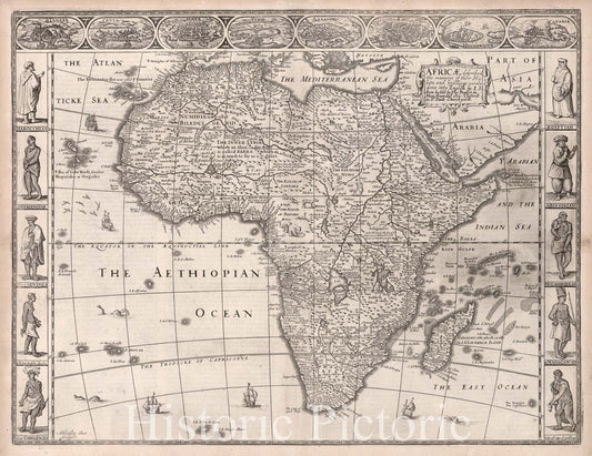 Africa, 1676 - Historical Map Print by John Speed