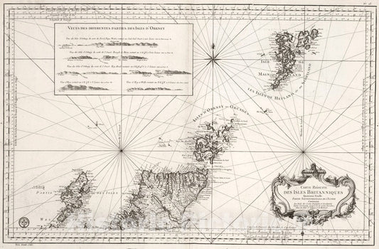 Historic Map : Carte Reduite des Isles Britanniques Quatrieme Feuille Partie Septentrionale de l'Ecosse., 1757, Vintage Wall Art