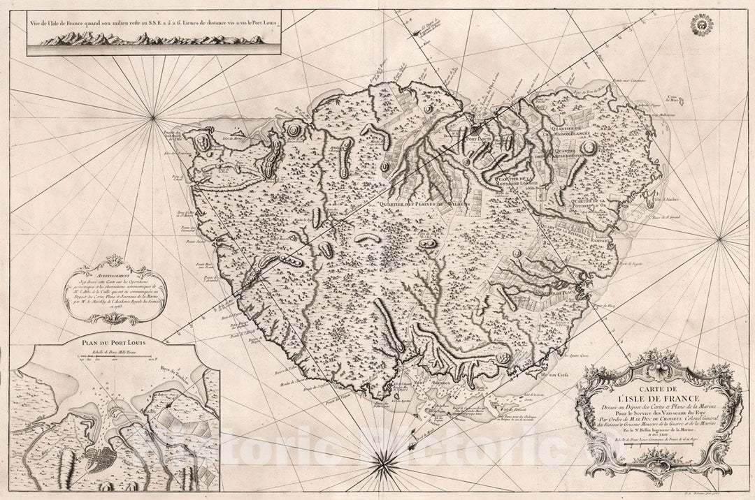 Historic Map : Carte de l'Isle de France., 1763, Vintage Wall Art