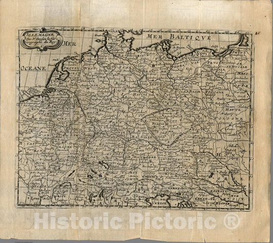 Historic Map : Allemagne., 1734, Vintage Wall Art