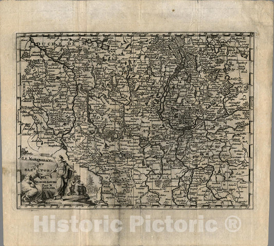 Historic Map : Le Marquisat ... et Brandebourg., 1734, Vintage Wall Art