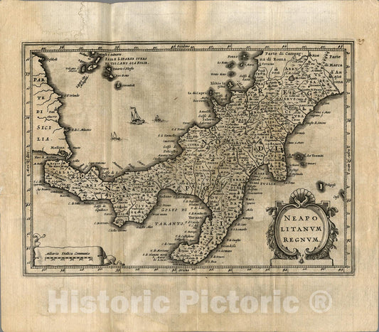Historic Map : Neapolitanum Regnum., 1734, Vintage Wall Art