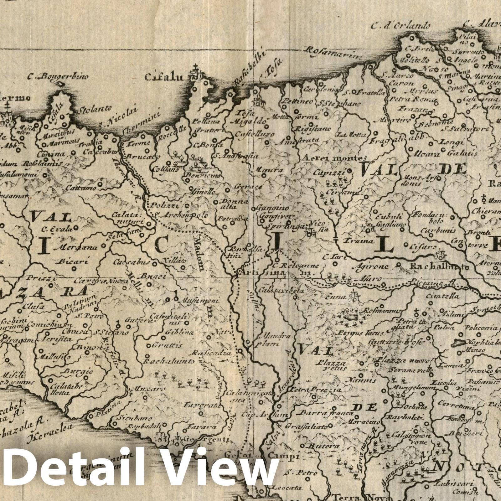 Sicily, 1734 - Historical Map Print