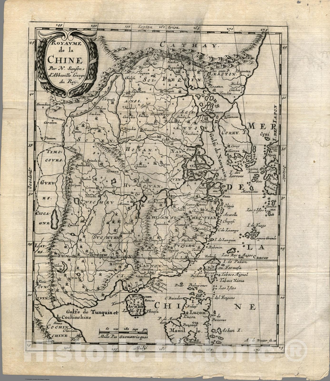 Historic Map : Royaume de la Chine., 1734, Vintage Wall Art