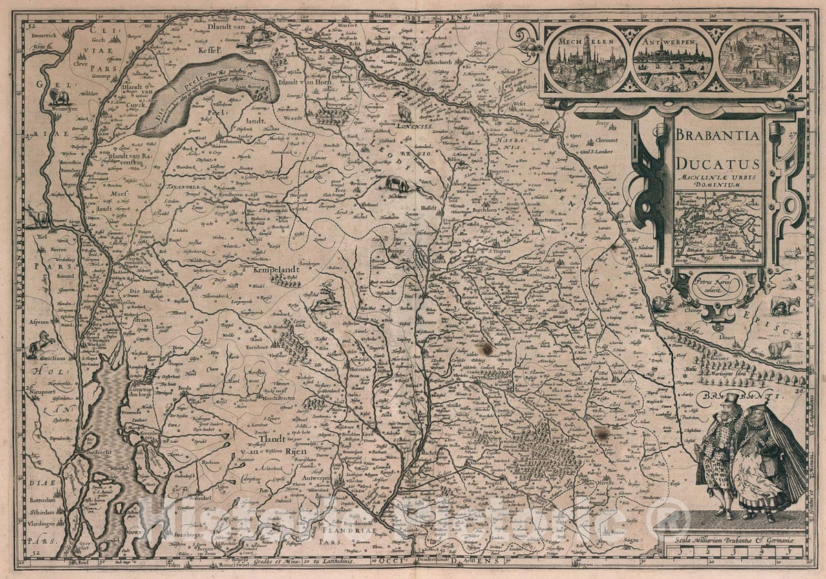 Historic Map : Brabantiae Ducatus., 1617, Vintage Wall Art