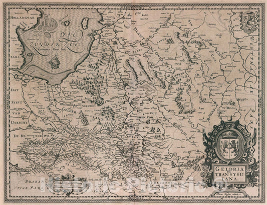 Historic Map : Geldria et Transysulana., 1617, Vintage Wall Art