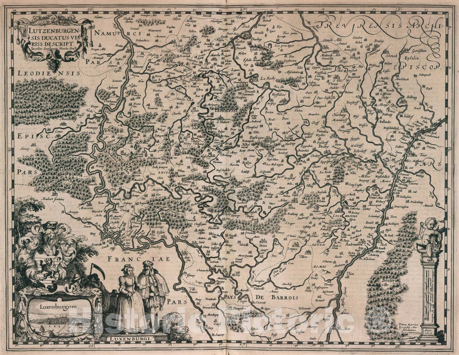 Historic Map : Lutzenburgensis Ducatus., 1617, Vintage Wall Art