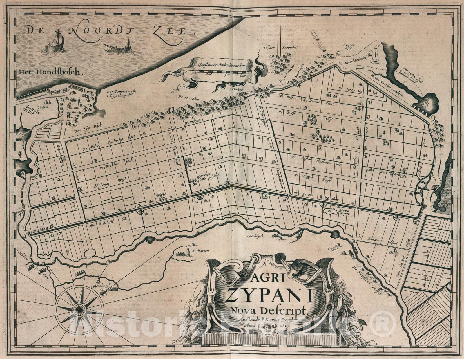 Historic Map : Agri Zypani Nova Descript., 1617, Vintage Wall Art