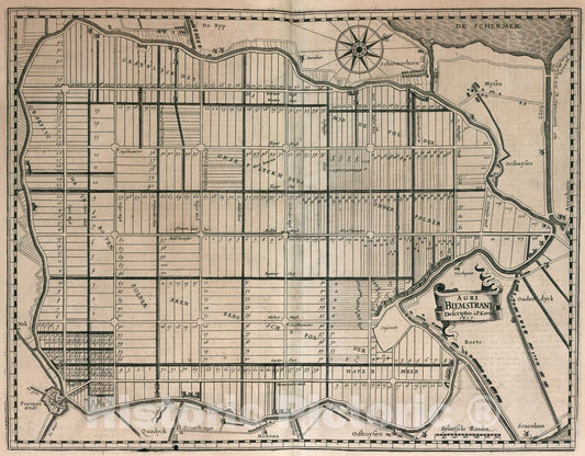 Historic Map : Agri Biemstrani., 1617, Vintage Wall Art