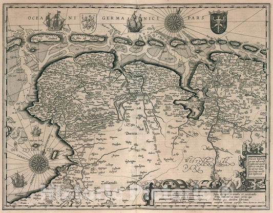 Historic Map : (Erisia Occidentalis Territorium Groeningense, et Frisia.), 1617, Vintage Wall Art