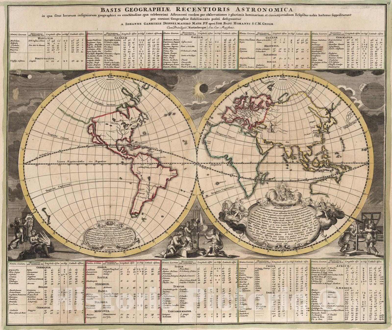 Historic Map : Basis Geographiae Recentioris Astronomica., 1742, Vintage Wall Art