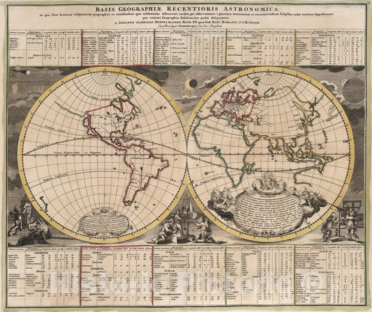 Historic Map : Basis Geographiae Recentioris Astronomica., 1742, Vintage Wall Art