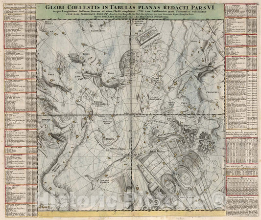 Historic Map : Globi Coelestis in Tabulas Planas Redacti Pars VI., 1730, Vintage Wall Art