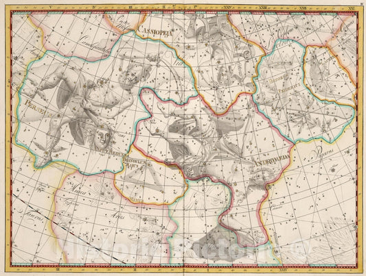 Historic Map : IV. Cassiopeia... Coelum Stellatum., 1801, Vintage Wall Art