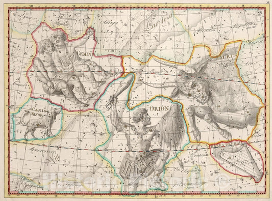 Historic Map : XII. Taurus... Coelum Stellatum., 1801, Vintage Wall Art