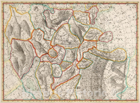 Historic Map : XX. Phonix... Coelum Stellatum., 1801, Vintage Wall Art