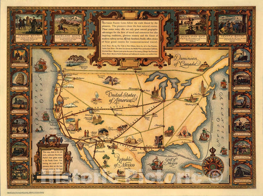 Historic Map : United States of America. Printed in U.S.A. 1928, S.P. Co., 1928, Vintage Wall Art
