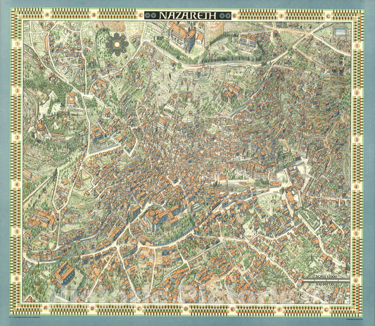 Historic Map : Nazareth, Israel., 1972, Vintage Wall Art