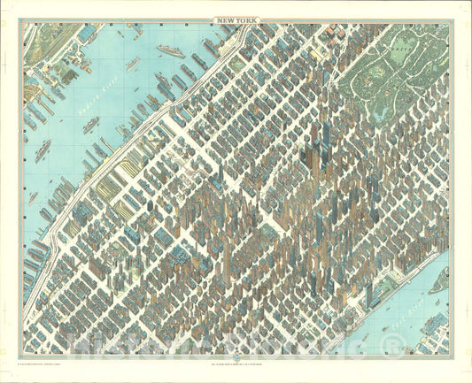 Historic Map : New York (City), United States., 1963, Vintage Wall Art