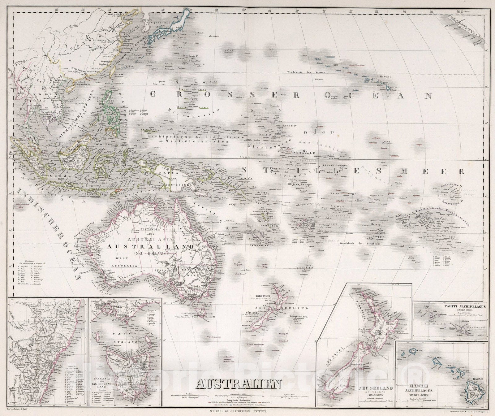 Historic Map : Australia., 1875, Vintage Wall Art