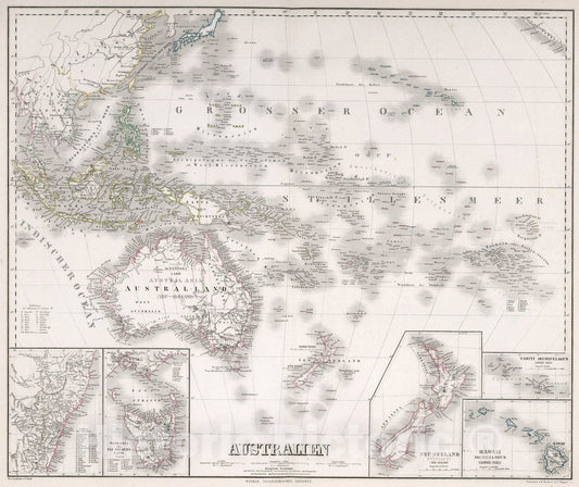 Historic Map : Australia., 1875, Vintage Wall Art