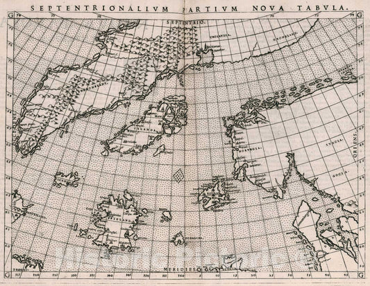 Historic Map : Septentrionalium Partium Nova Tabula, 1561, Vintage Wall Art