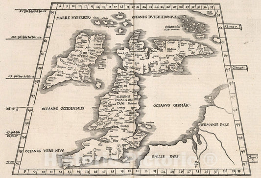 Historic Map : Europae Tabula Prima continet insulam, 1541, Vintage Wall Art