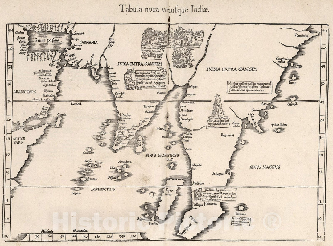 Historic Map : Tabula nova utriusque Indiae, 1541, Vintage Wall Art