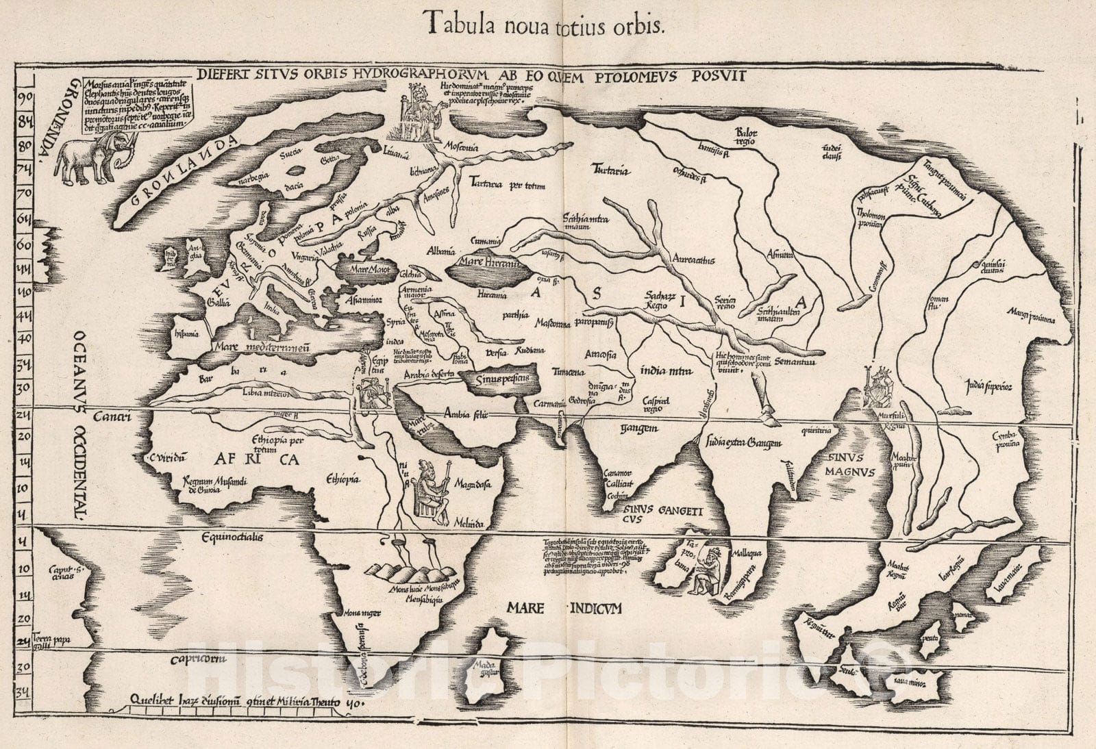 Historic Map : Tabula nova totius orbis, 1541, Vintage Wall Art