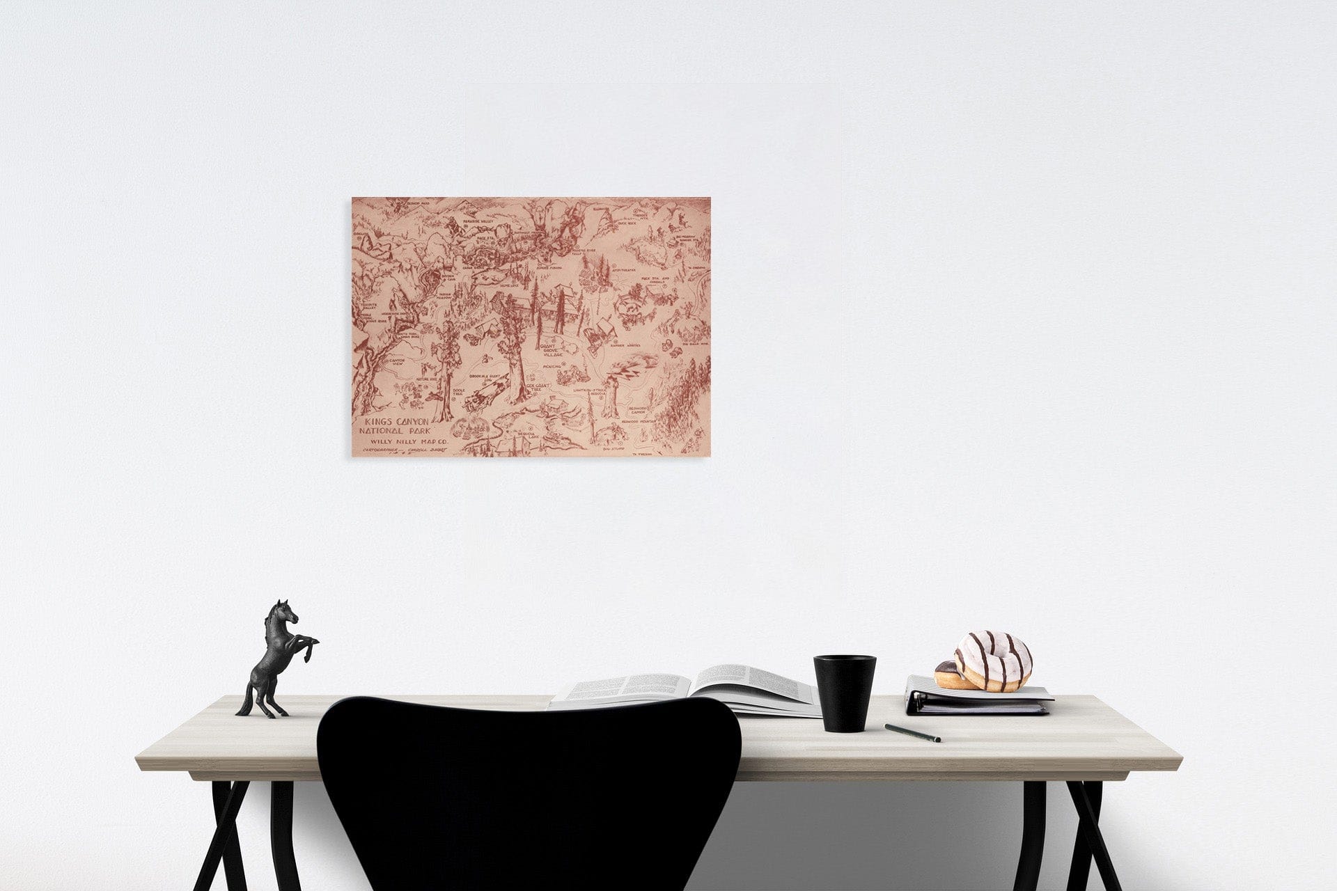 Historic Map : Kings Canyon National Park, 1945, Vintage Wall Art