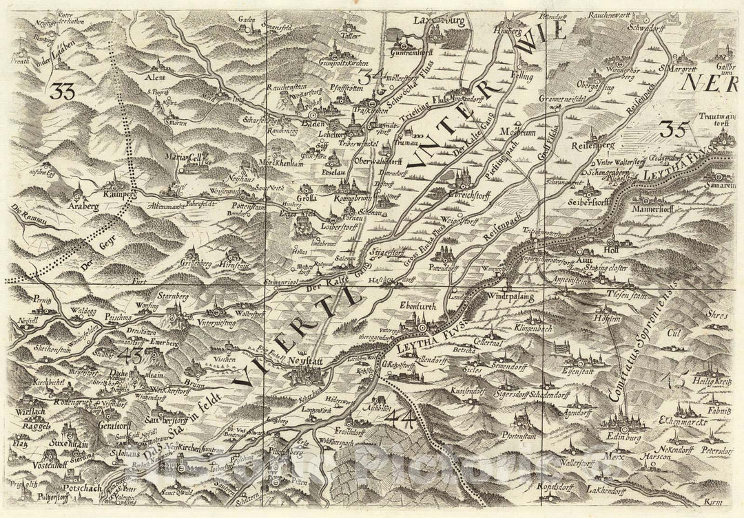 Historic Map : 11. Archiducatus Austriae inferioris, 1697, Vintage Wall Art