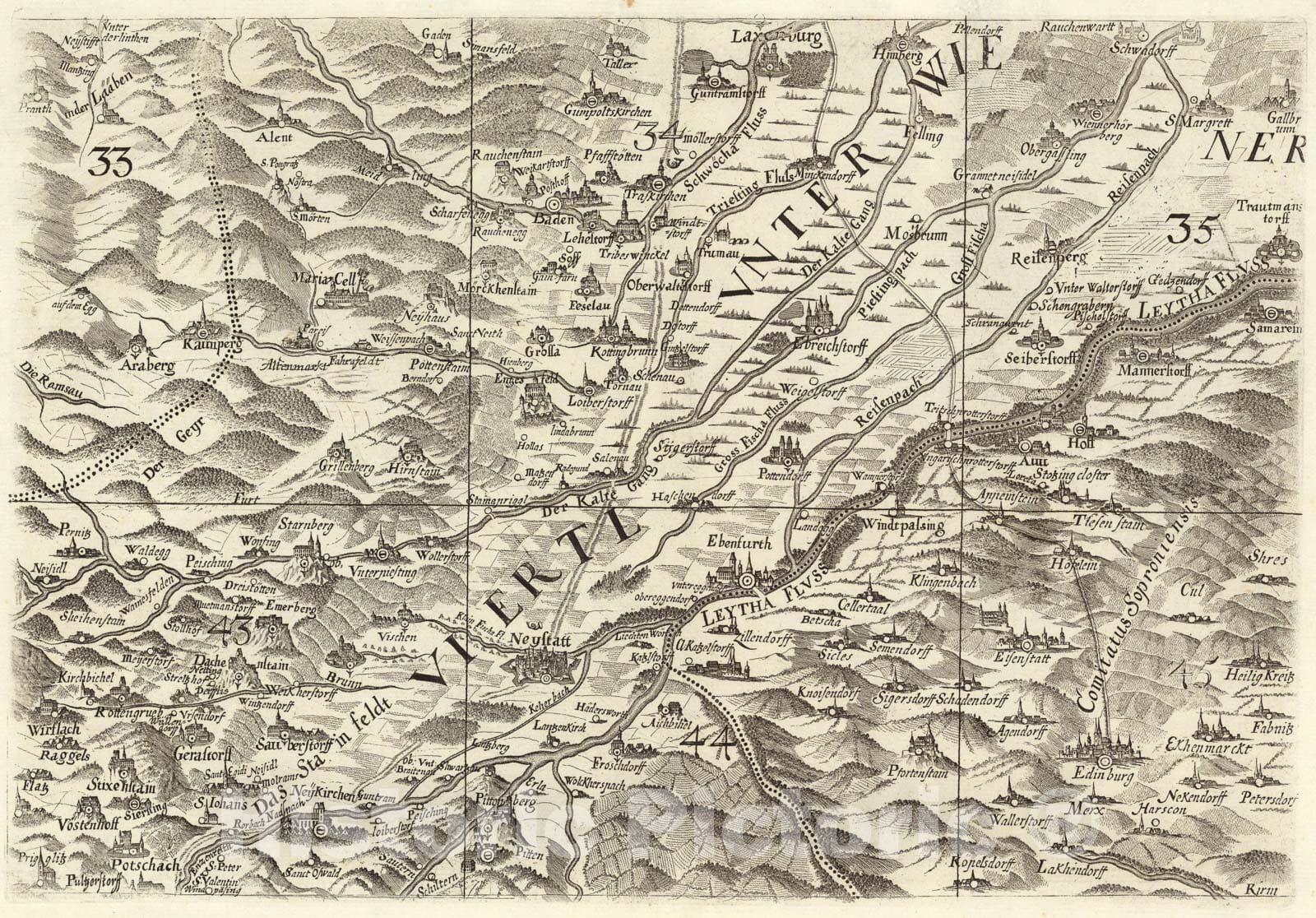 Historic Map : 11. Archiducatus Austriae inferioris, 1697, Vintage Wall Art
