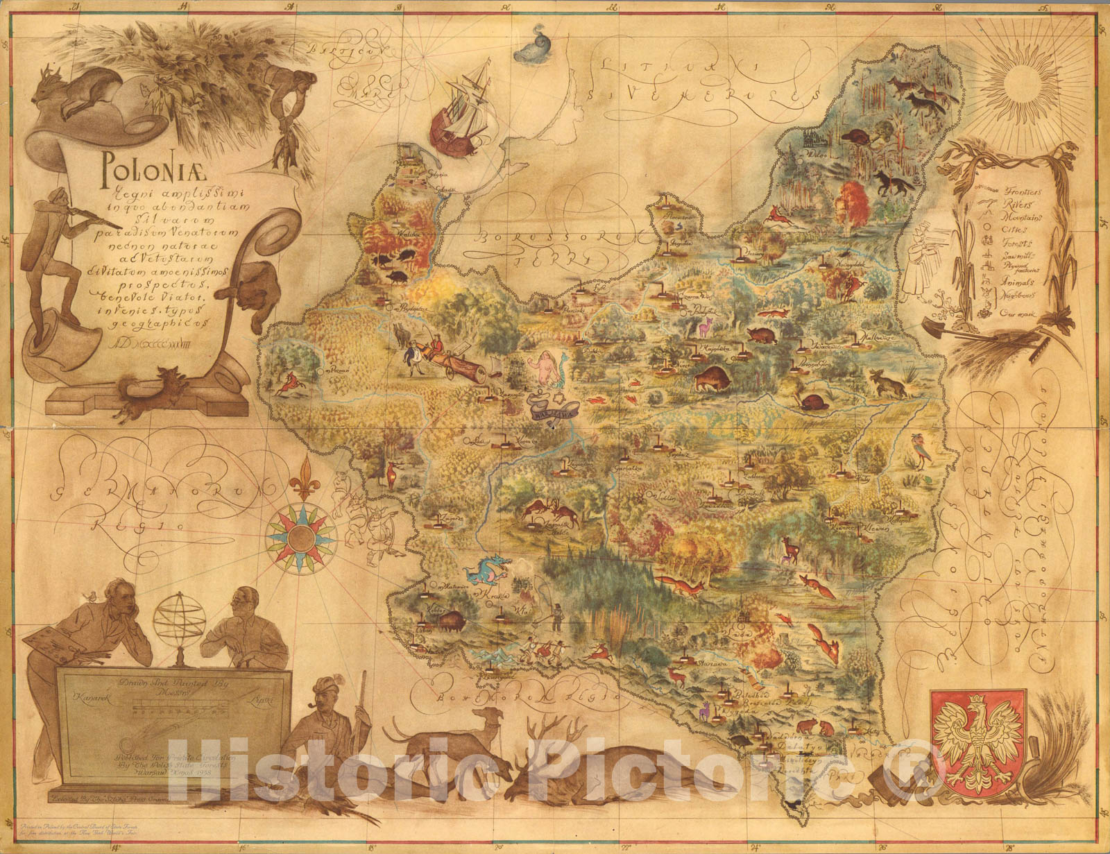 Historic Map : Poloniae., 1938, Vintage Wall Art