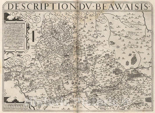 Historic Map : Description du Beauvaisis., 1632, Vintage Wall Art