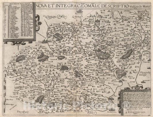 Historic Map : Nova et Integraceomaiae Descriptio Vulgo le Mans., 1632, Vintage Wall Art