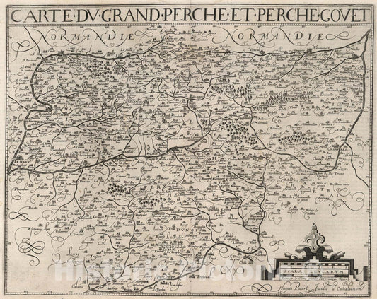 Historic Map : Carte du Grand Perche et Perchet Gouet., 1632, Vintage Wall Art